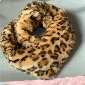 Ann Taylor Faux Fur Cheetah Crisscross Snood Scarf